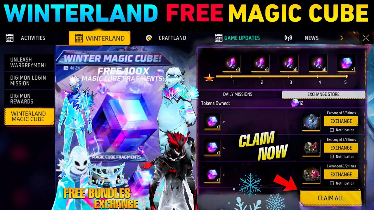 Free Magic Cube ❄️ Bundles 😄 Wimterland 2025 ❄️ New Event Store Update | Free Fire ff max New Event