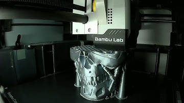 Terminator 2 T-800 Skull 3D Print time-lapse on a Bambu Lab