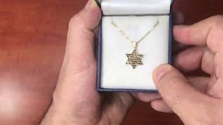 SG028 - AHARONI Beautiful 14K Gold "Star of David " pendant.
