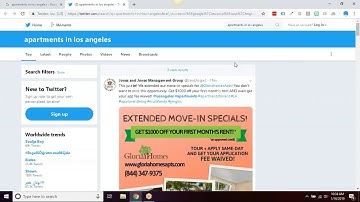 Twitter Indexing Local Apartment Searches on Google for Los Angeles Area