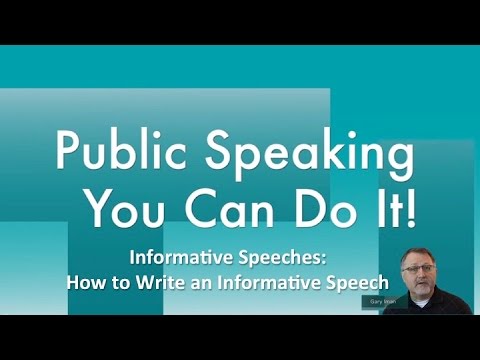 Informative Speeches:  How to Write an Informative Speech