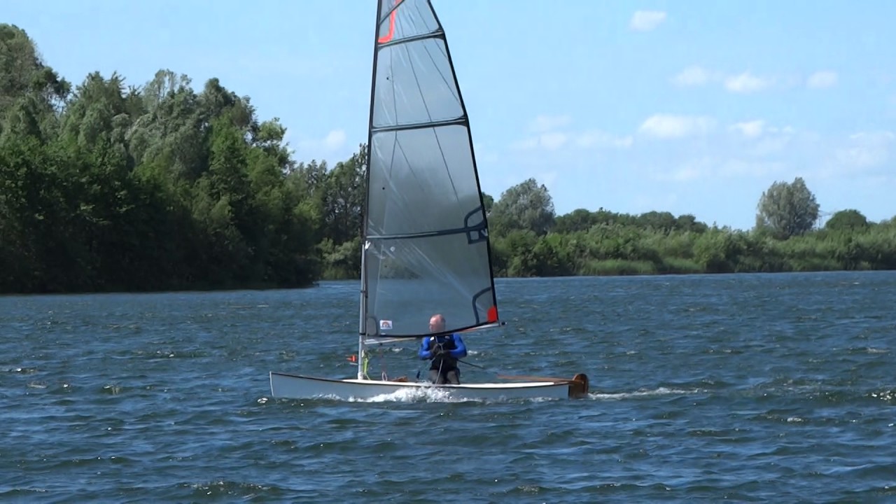 Viola 14 sailing canoe large sail trial video 3 YouTube