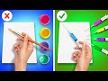 THESE 29 PAINTING TECHNIQUES EVERYONE CAN DO! Drawing Hacks and Tricks🎨