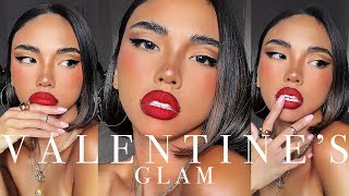 VALENTINE&#39;S DAY GLAM! or for any day you want lol 🥰 v sultry makeup tutorial