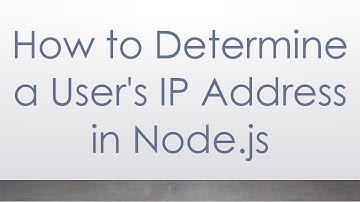 How to Determine a User