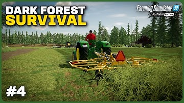 MAKING HAY WITH NEW EQUIPMENT!! Dark Forest Survival Farming Simulator 22 Let