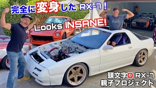 RX-7 DIYカーラッピングを素人2人で出来たよ！やっと一つの色になったぞ！あっちゃん初レストア挑戦が続く！