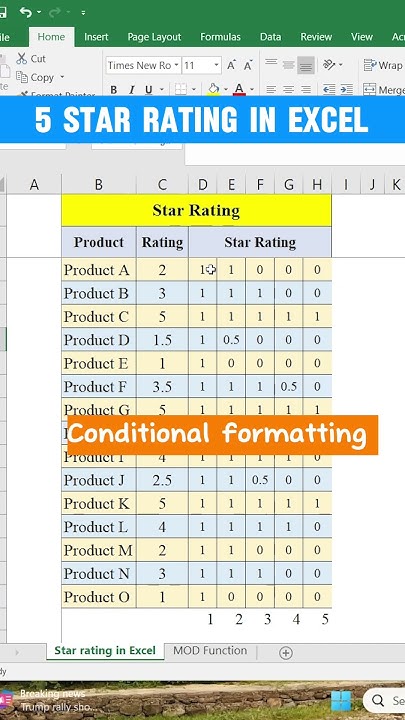 Excel Tips And Tricks Create 5 Star Rating System In Excel excel-tips-and-tricks-create-5-star-rating-system-in-excel