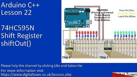 #133 Arduino C++ Lesson 22 74HC595N Shift Register