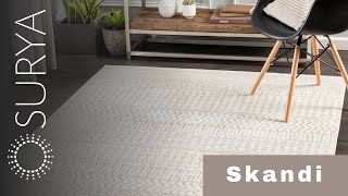 Close-up on our Boho Skandi Rug BIANCA (White & Grey) | SURYA Europe screenshot 5