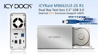ICY DOCK ICYRaid MB662U3-2S R1 Dual Tool-less 3.5" HDD USB 3.0 RAID Enclosure (Support UASP)