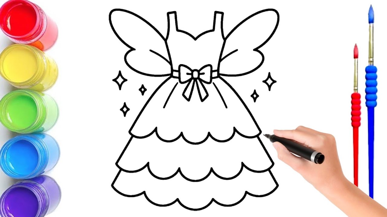 how to Draw a Cute Fairy  Princess dress | How to Draw a Princess dress   easily