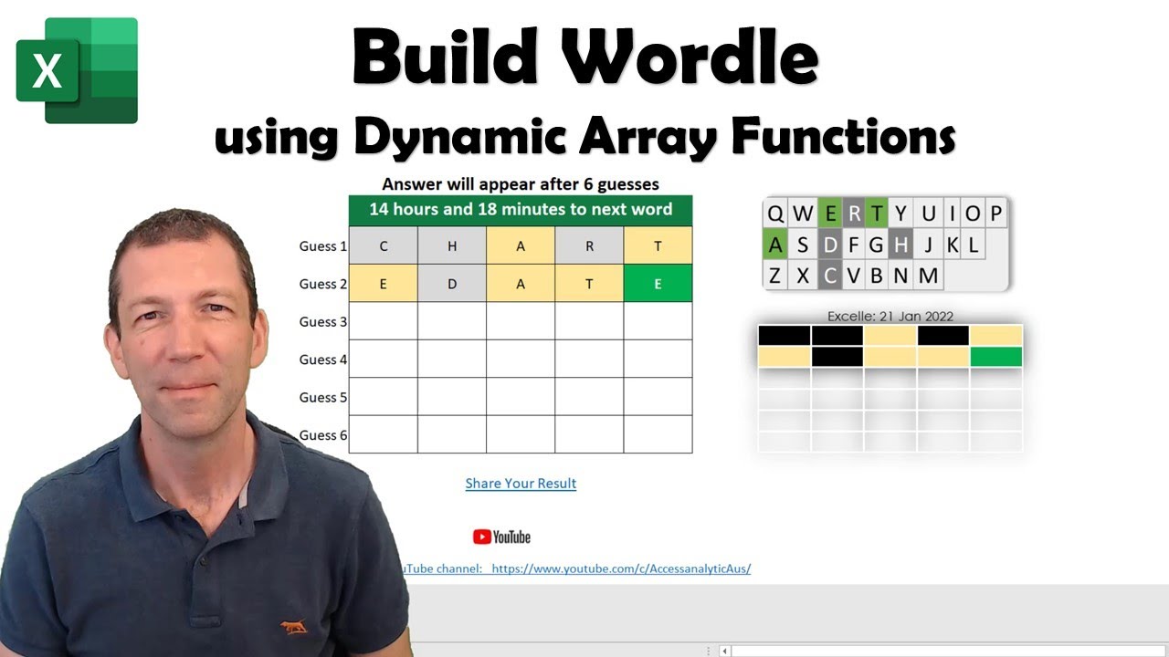 Learning Dynamic Array formulas in Excel by building Wordle - YouTube