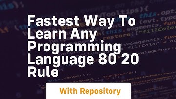 fastest way to learn any programming language 80 20 rule