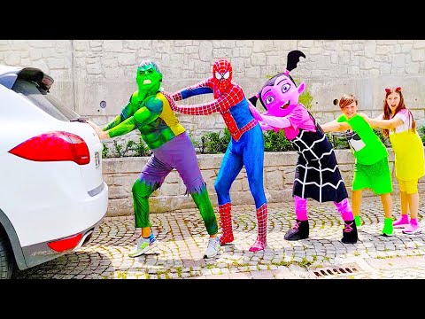 Dancing Car Ride Superheroes with Adriana and Ali