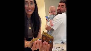 The furrha family | Baby Taj tries chocolate kunafa for the first time