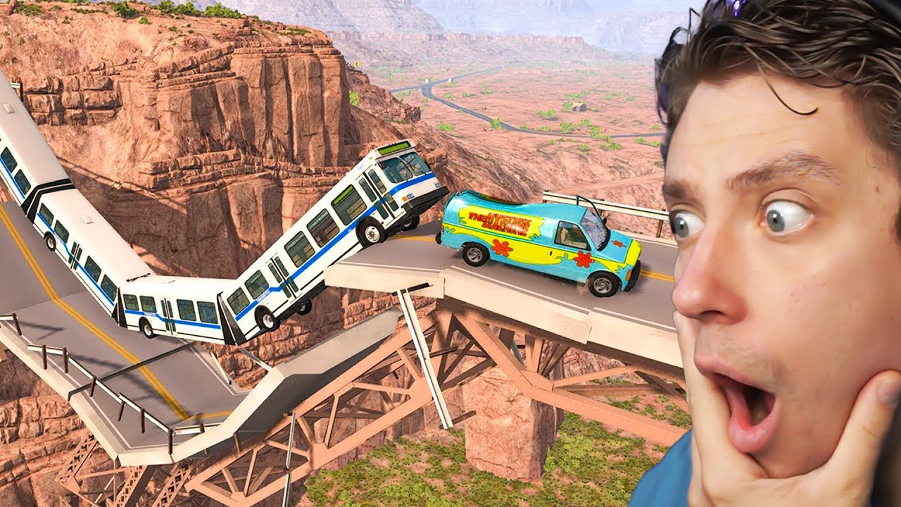 Reacting To beamNG BRIDGE of DEATH Crashes