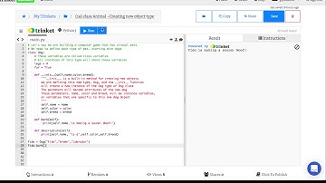 Creating a class (a new type of object) in Python