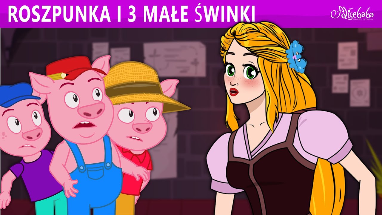 Trzy Małe świnki Bajka Do Czytania Roszpunka i Trzy Małe Świnki (3 Małe Świnki) 🐷 | Bajki po Polsku