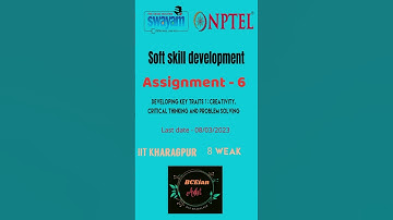 weak-6 Soft skill development #assignment -6 #nptel #answer #swayam #viral #shorts #trending #short