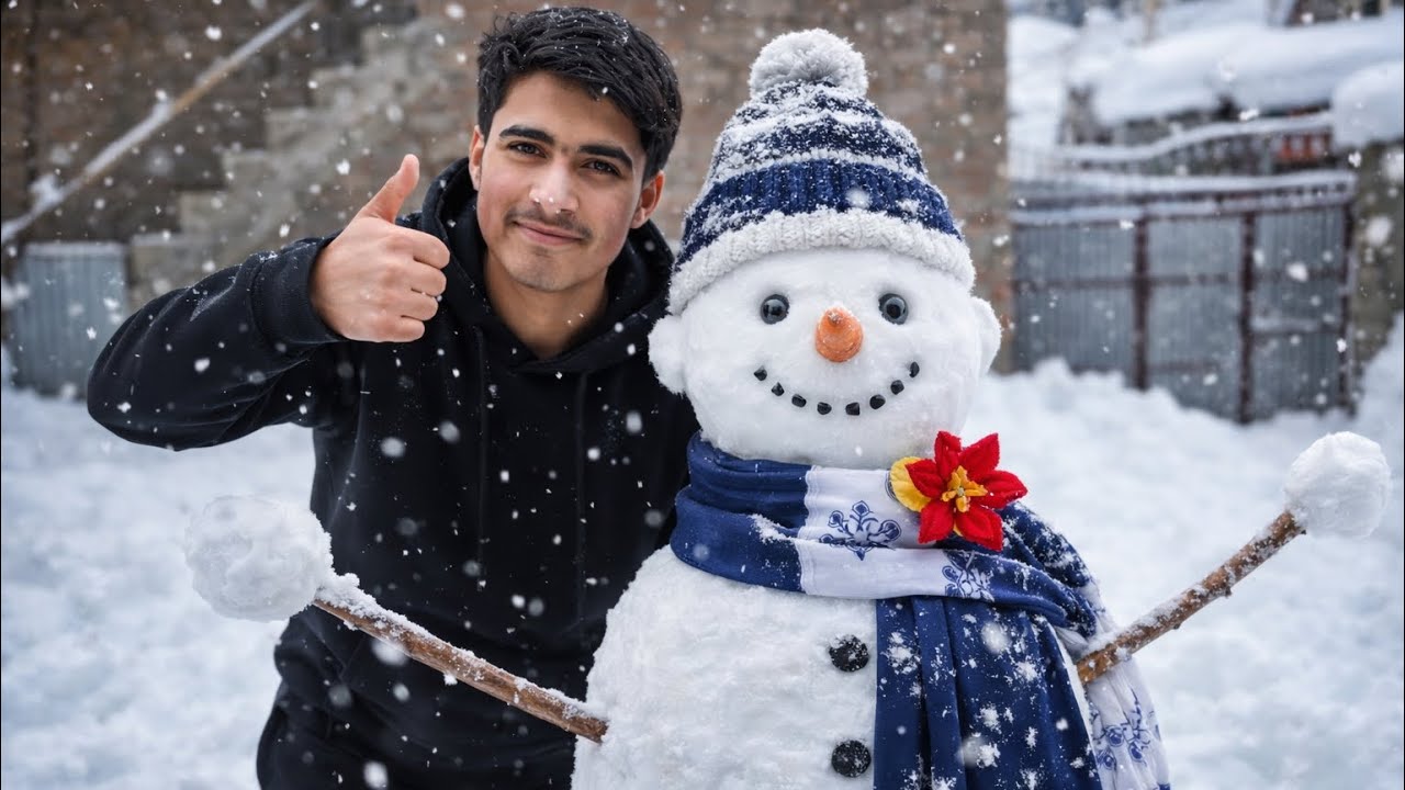 Snow Day Fun ☃️ We Make a Snowman in Heavy Snow ❄️ | winter in Kashmir 