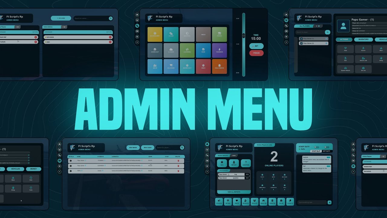 [Free] FiveM Admin Menu Script | ESX, QBCore & OX Compatible | Ft ...