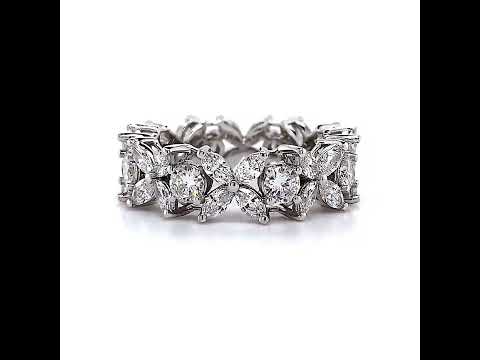 Round Brilliant and Marquise Lab Grown Diamond Eternity Ring ring video