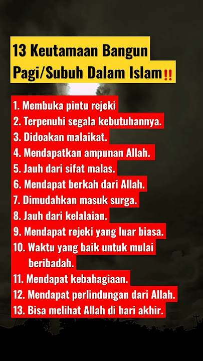13 Keutamaan Bangun pagi/Subuh #shorts #storyislami #bangunpagi