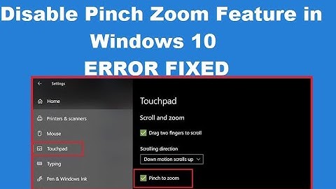 How to Disable Pinch Zoom Feature in Windows 10