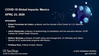 April 23, 2020: covid-19 global impacts: mexico as the u.s. has become
epicenter for pandemic, what are implications its southern neig...