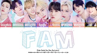 STRAY KIDS - 'FAM'  [Color Coded_Kan_Rom_Eng Lyrics]