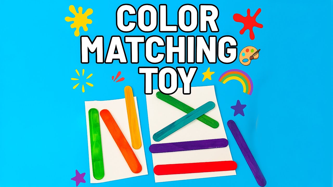 DIY Wooden Stick Color Matching Toy 🎨 | Fun & Easy Game for Kids! #diy ...