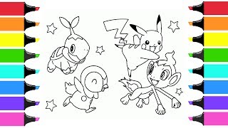 Pokemon PIkachu s Friends Coloring Pages for Kids - Art Colors for Children