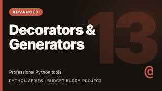 Python Decorators, Generators & Type Hints Tutorial: yield, @decorator | Python Part 13