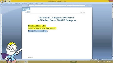 Microsoft - How to Installing and Configuring a DNS in Windows Server 2008 R2 Enterprise