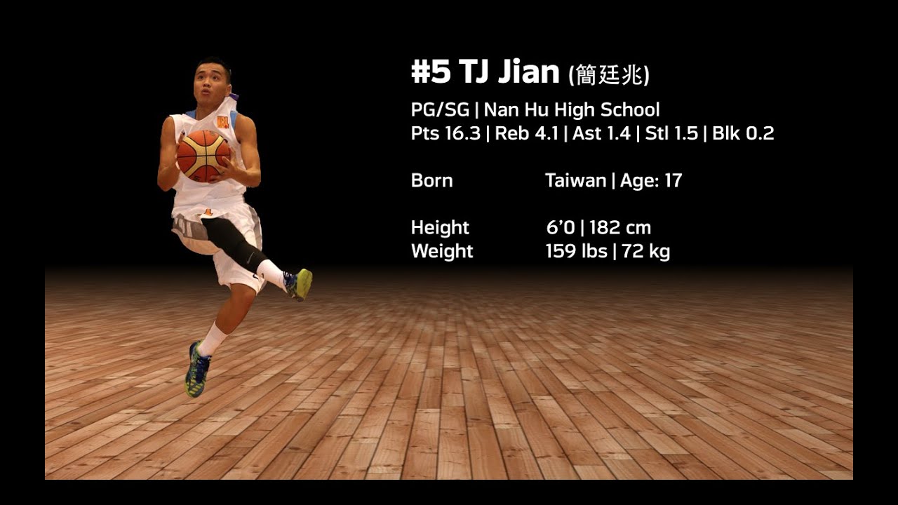 5 TJ Jian (簡廷兆) 南湖高中 6’0(182 cm) 159 lbs(72 kg