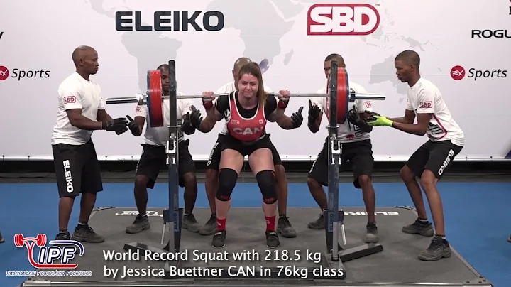 World Record Squat with 218.5 kg by Jessica Buettn...