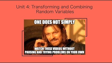 Unit 4: Transforming and Combining Random Variables