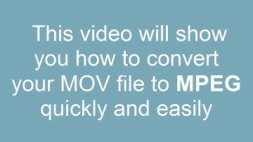 How to convert MOV to MPEG