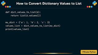 How to Convert Dictionary Values to List