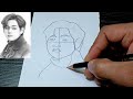 How To Draw BTS V Kim taehyung  - step by step for beginners || easy trick, BTS V art |