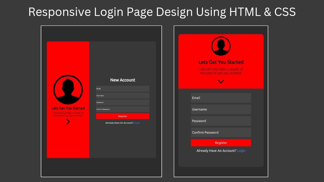 Responsive Login Page Design Using HTML CSS - YouTube