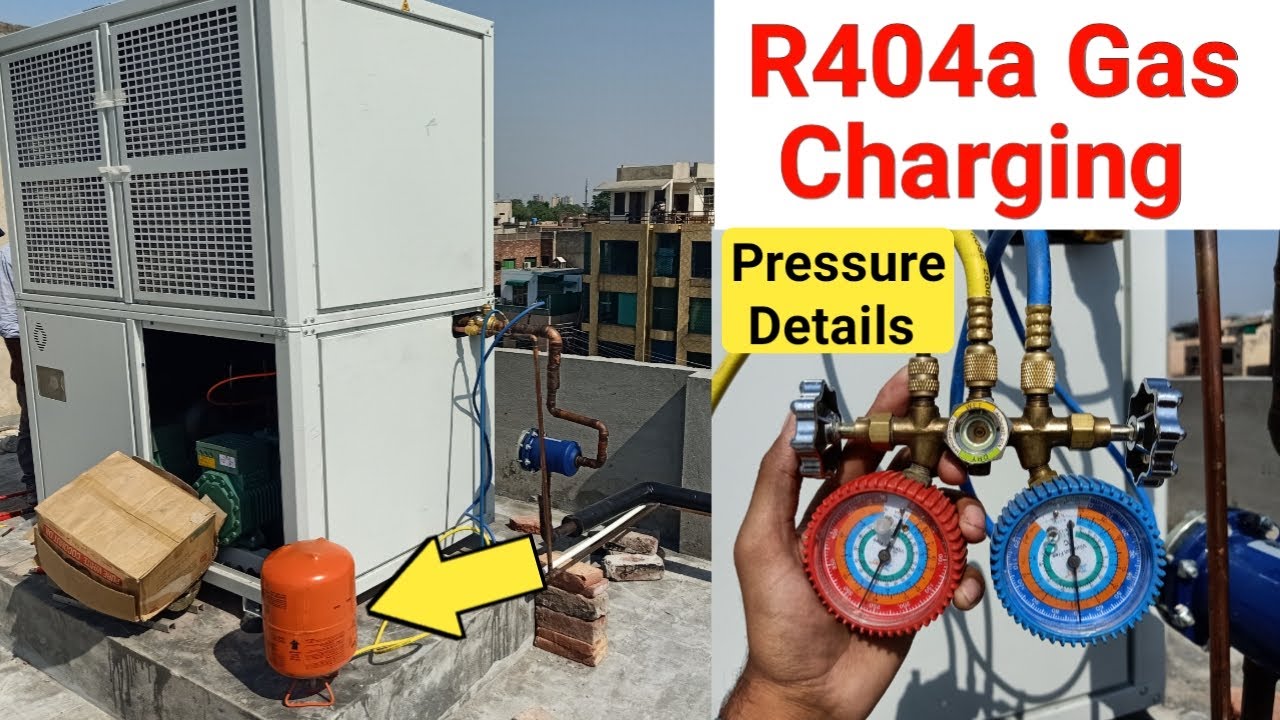 How To Charge R404A Refrigerant With Fully Care | R404A Gas Filling Big Unit In Urdu/Hindi