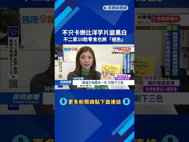 不只卡樂比洋芋片變黑白　不二家10款零食也將「褪色」－民視新聞