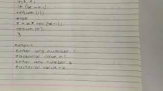 #video 88 #  C programming (*recursive ver. of factorial program*)