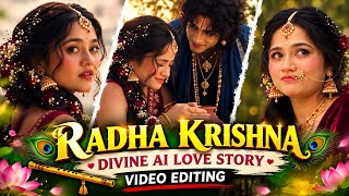 Trending Radha ❤️ Krishna Divine AI Love Story Video Editing 🦚✨ | Viral AI Video Editing | screenshot 2