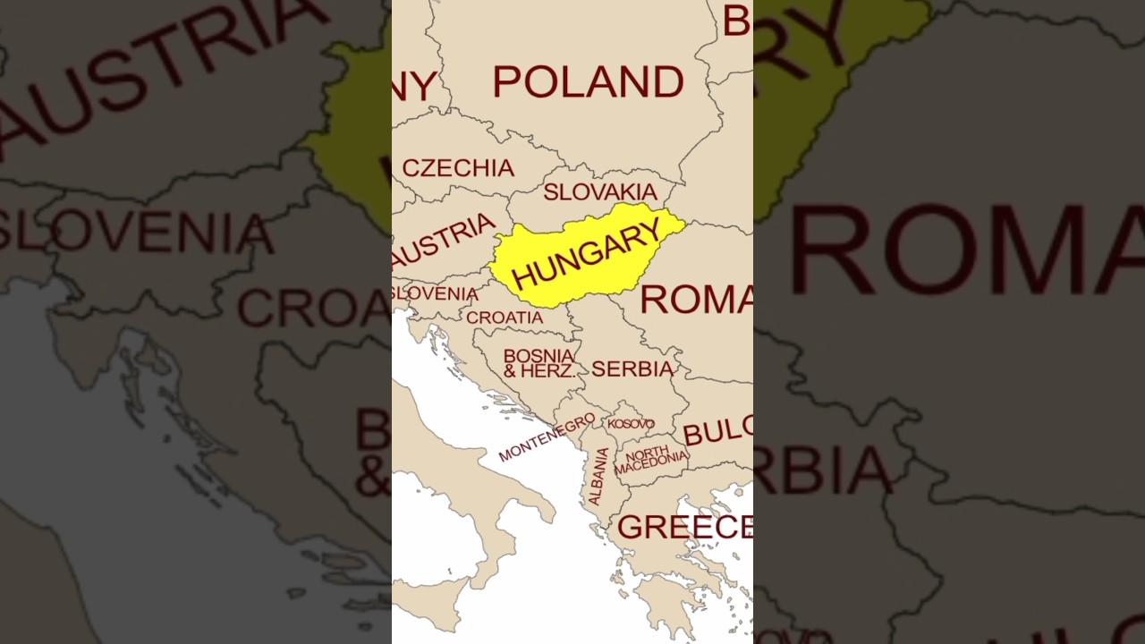 Hungary map.#hungry #map #geography #shortvideo