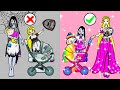 Paper Dolls Dress Up - Rapunzel & Sadako Mother and Daughter Family Dress Handmade - Fairy Tales #76