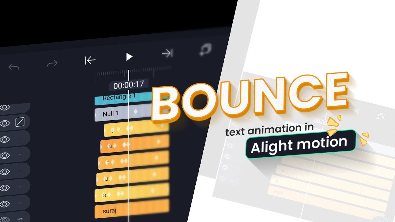 Advance bounce text animation tutorial in alight motion - YouTube