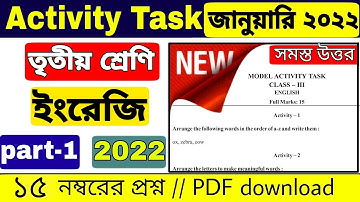 model activity task english class 3 part 1 in 2022 || class 3 english model activity task 2022
